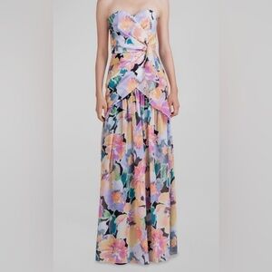 Shoshanna Women's Pink Floral Print Sweetheart Gown